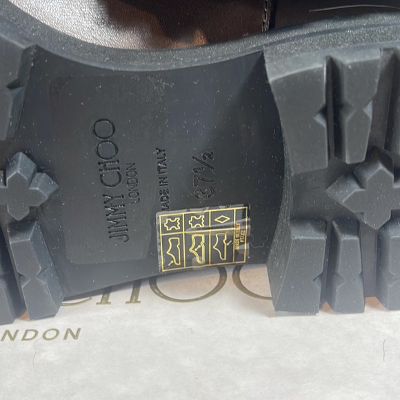 NIB $1495 Jimmy Choo dana cuffed boots rabbit fur trim brown - Picture 11 of 16